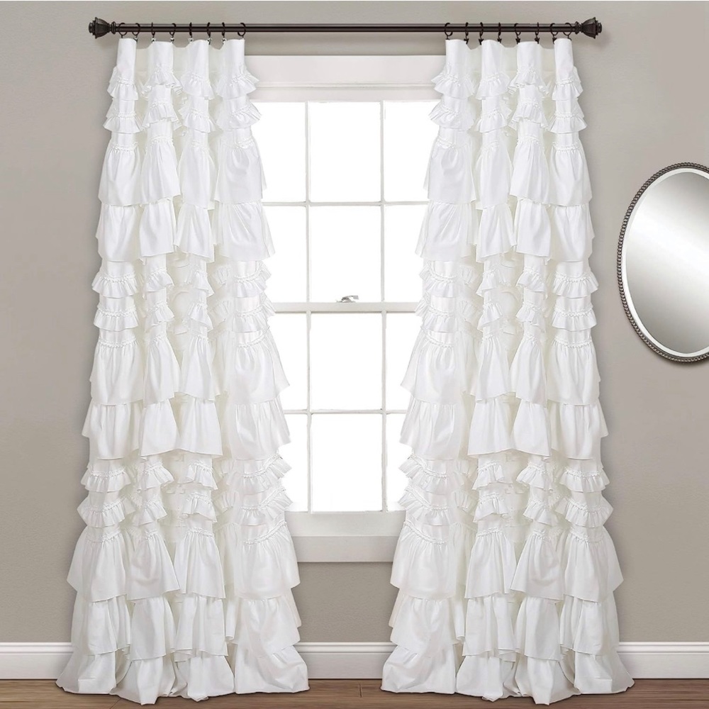 ☀️ Lush Decor, 84" x 52", White Kemmy Window Curtain Sing Panels (4)